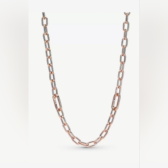 Like New Pandora ME Link Chain Necklace 14K Rose Gold Plated Adjustable - Picture 1 of 7